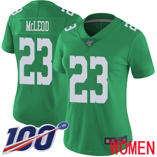 Women Philadelphia Eagles #23 Rodney McLeod Limited Green Rush Vapor Untouchable NFL Jersey 100th->nfl t-shirts->Sports Accessory
